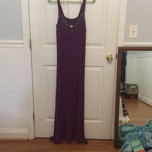 Purple cocktail maxi dress
